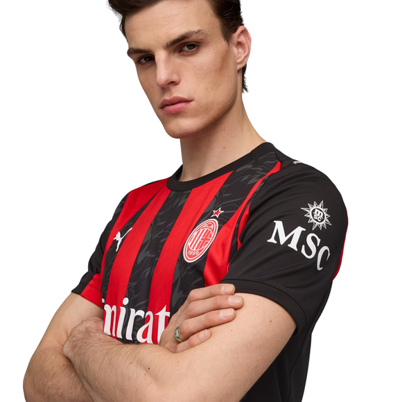 Koszulka męska Puma AC Milan Home Jersey Replica czarno-czerwona 779962 01 
