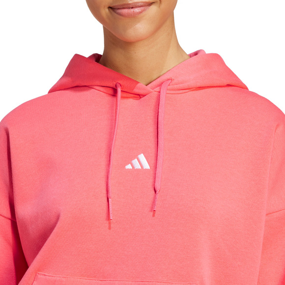Bluza damska adidas Essentials Small Logo Feel Cozy Hoodie koralowa KE4380