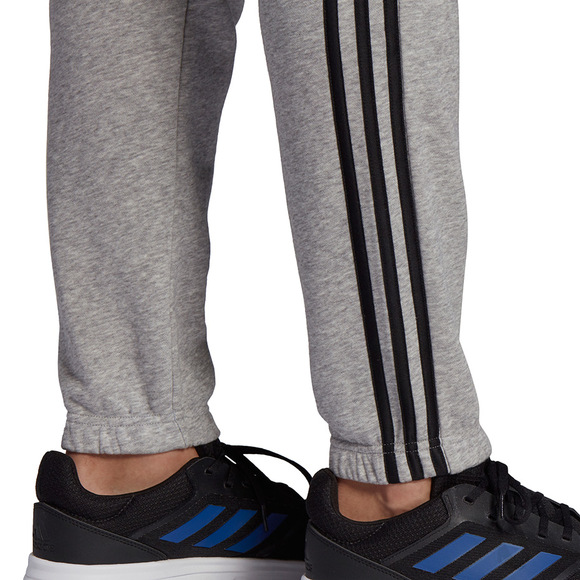 Spodnie męskie adidas Essentials Tapered Elastic Cuff 3 Stripes Pant szare GK9001