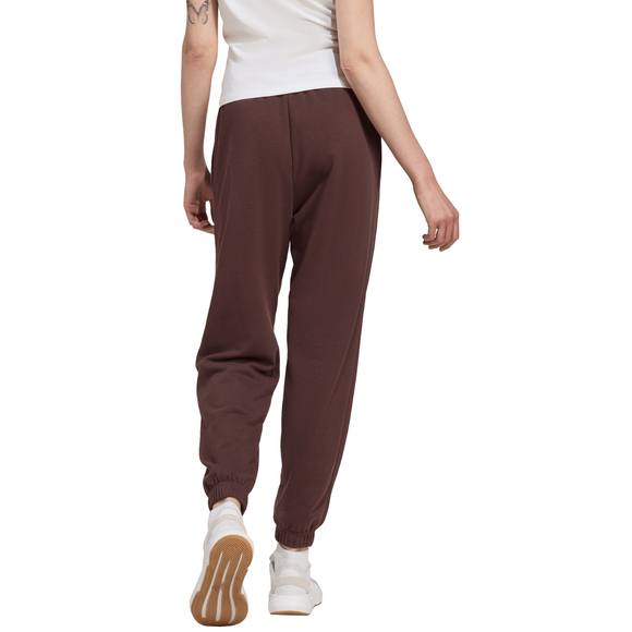 Spodnie damskie adidas Essentials Linear French Terry Cuffed brązowe JY4898