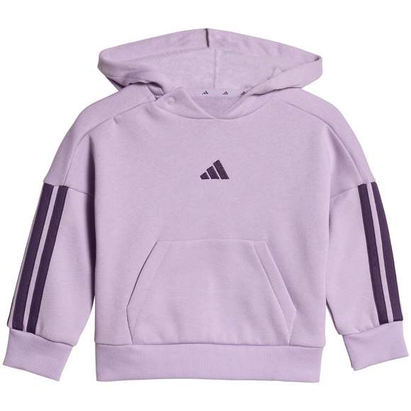 Dres dla dzieci adidas Essentials Joggers 3-Stripes Hoodie fioletowy JV9856