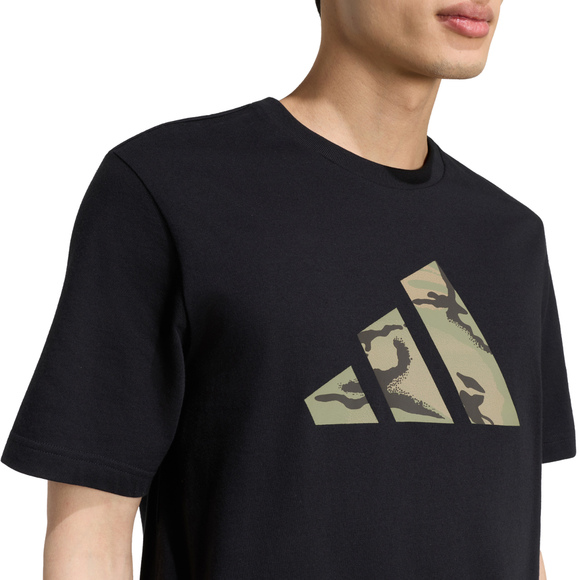 Koszulka męska adidas Camo Three Bar Logo Graphic czarna KT1686