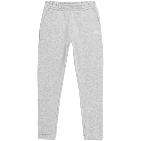 Spodnie dla dziewczynki 4F chłodny jasny szary melanż HJZ22 JSPDD002 27M