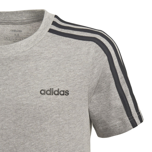 Koszulka dla dzieci adidas Essentials 3 Stripes szara DV1803