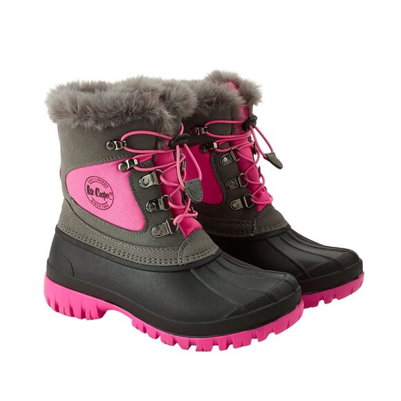 Buty dla dzieci Lee Cooper czarno-szaro-różowe LCJ-26-44-4570K