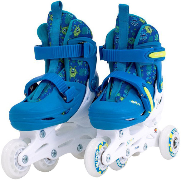 Zestaw łyżworolki Combo Monster,kask,kpl ochraniaczy,plecak 30-33 niebieski