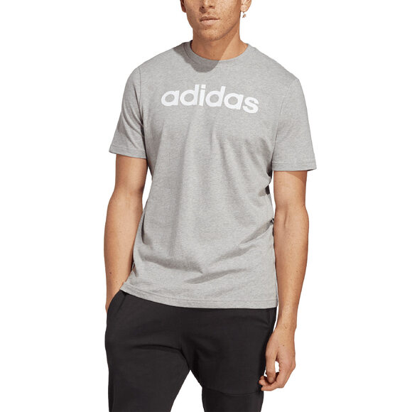 Koszulka męska adidas Essentials Single Jersey Linear Embroidered Logo Tee szara IC9277