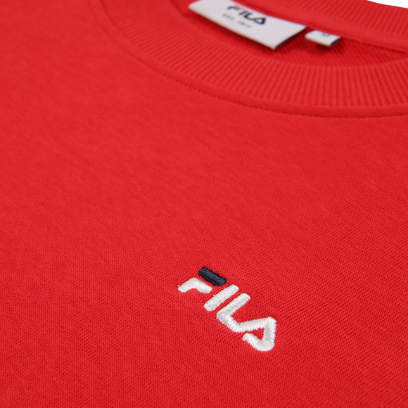 Bluza męska Fila Leverano Regular Crew Sweat czerwona FAM0876 30002