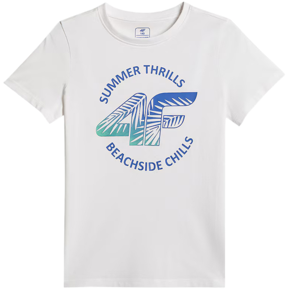 Koszulka dla chłopca 4F M3284 biała 4FJWSS26TTSHM3284 10S