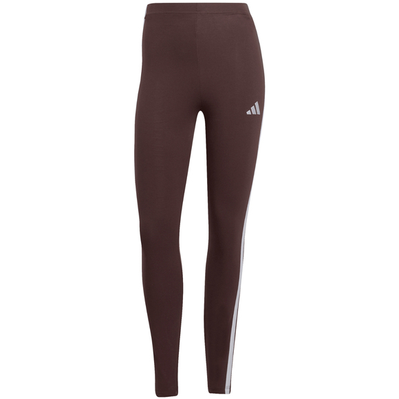 Legginsy damskie adidas Essentials 3-Stripes Cotton brązowe JY3177
