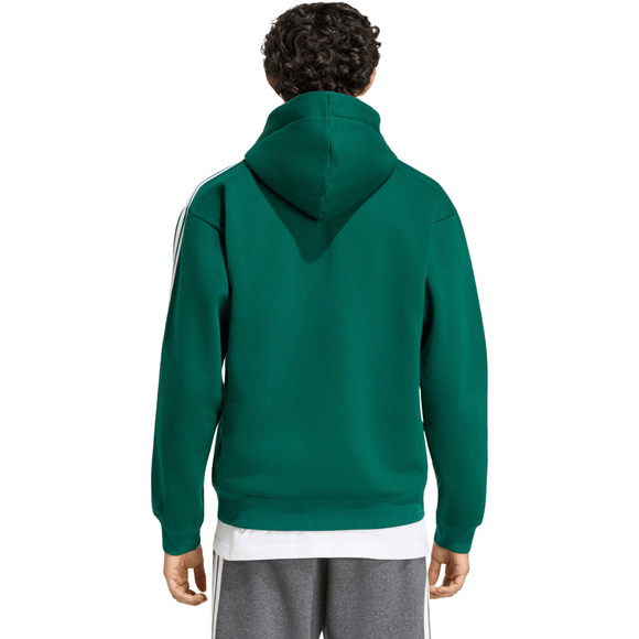 Bluza męska adidas Essentials 3-Stripes Fleece Full-Zip Hoodie zielona KZ1412