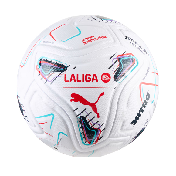 Piłka nożna Puma Stellar Nitro Ultimate LaLiga biało-czerwono-czarna 85078 01