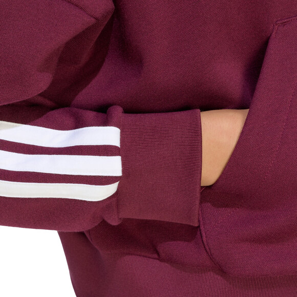 Bluza damska adidas Essentials 3-Stripes French Terry Quarter-Zip bordowa KF8316