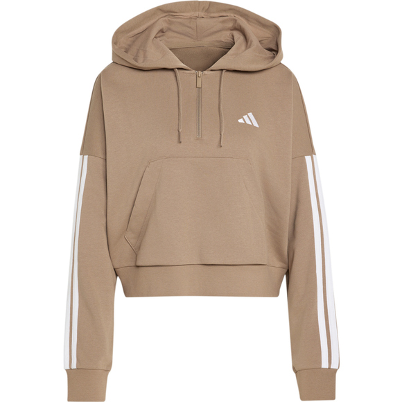 Bluza damska adidas Essentials 3-Stripes French Terry Quarter-Zip beżowa KF8315   