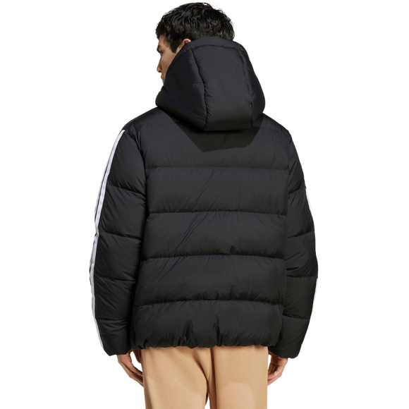 Kurtka męska adidas Essentials Climawarm 3 Stripes Puffer Down Hooded czarna JM4165