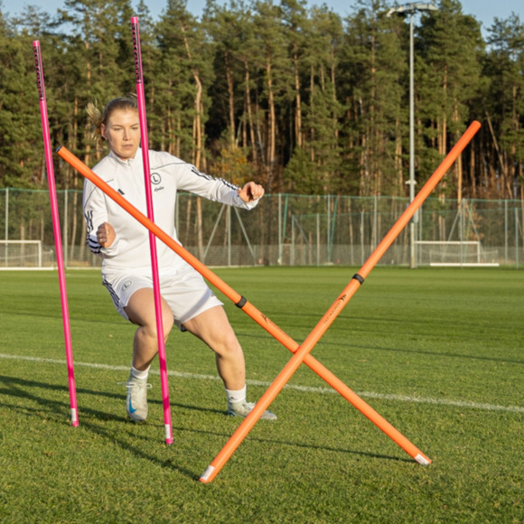 Tyczka treningowa Yakima Sport metalowa końcówka pomarańczowa 100684