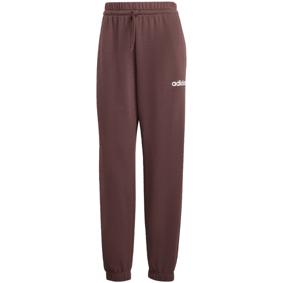 Spodnie damskie adidas Essentials Linear French Terry Cuffed brązowe JY4898