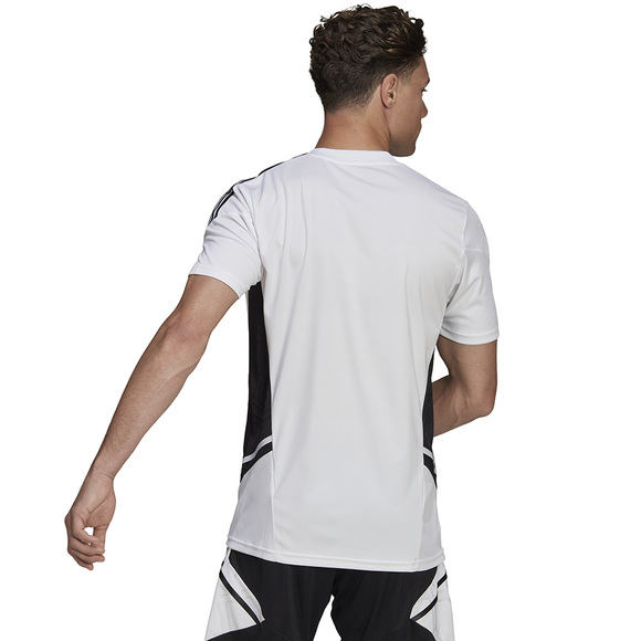 Koszulka męska adidas Condivo 22 Jersey V-neck biało-czarna HA6290