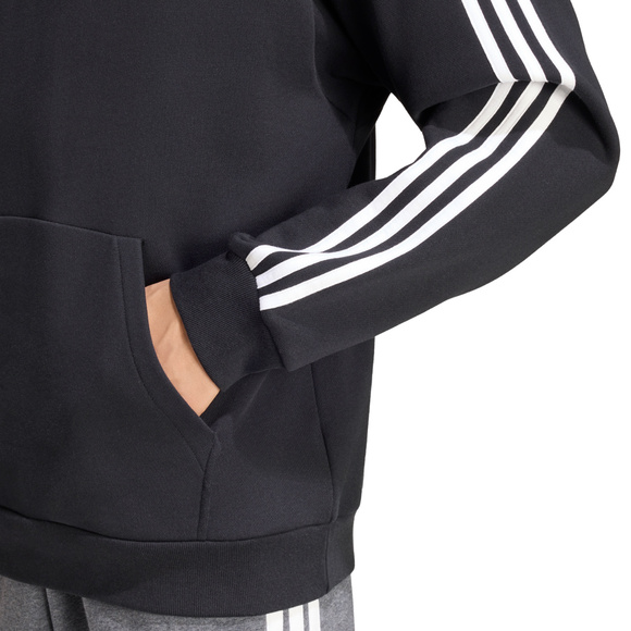 Bluza męska adidas Essentials 3-Stripes French Terry Hoodie czarna KY6605