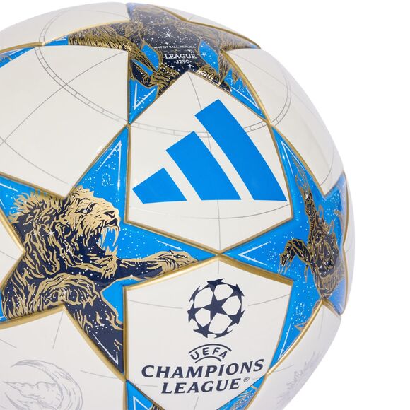 Piłka nożna adidas UCL J290 25/26 League Stage biało-niebiesko-złota JP1542