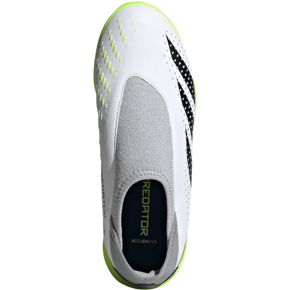 Buty piłkarskie dla dzieci adidas Predator Accuracy.3 Laceless TF biało-szare IE9436