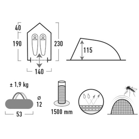 Namiot High Peak Minitramp 2 czarny 10151