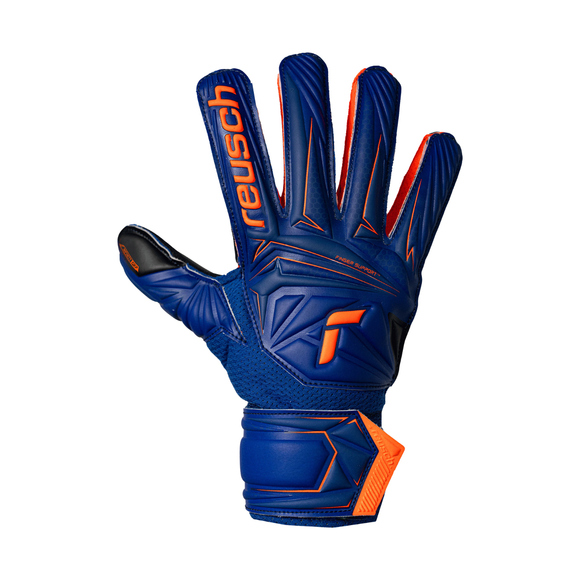 Rękawice bramkarskie Reusch Attrakt Infinity Finger Support Junior niebiesko-czarne 5672710 4127