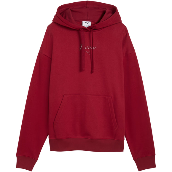 Bluza damska Puma ESS Script Comfort Hoodie czerwona 694136 23