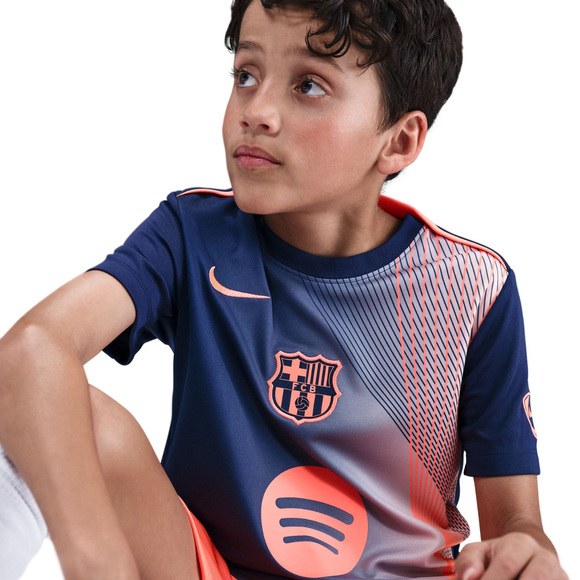 Koszulka dla dzieci Nike FC Barcelona Academy Pro granatowo-pomrańczowa HM4185 411
