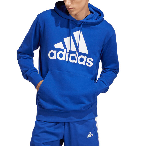 Bluza męska adidas Essentials French Terry Big Logo Hoodie niebieska IC9366