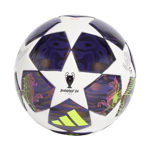 Piłka nożna adidas UCL 25/26 Final Mini biało-fioletowa JX9099