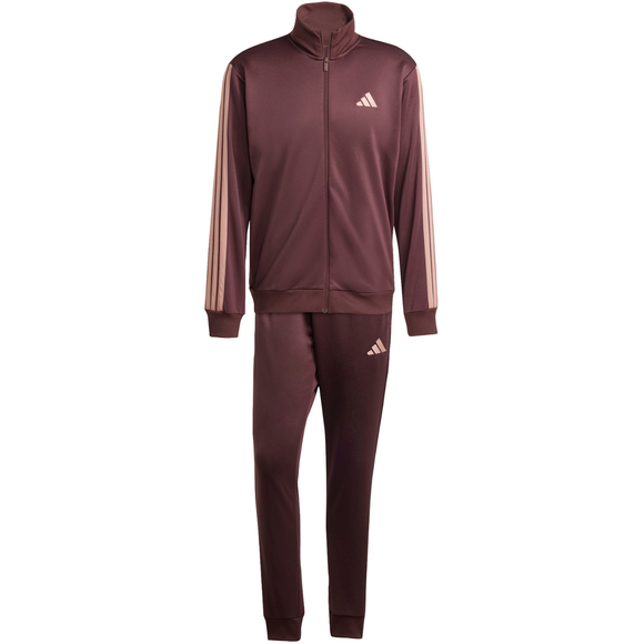 Dres męski adidas Sportswear Basic 3-Stripes French Terry brązowy JI8872
