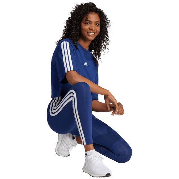 Legginsy damskie adidas Essentials 3-Stripes Cotton ciemnoniebieskie JE0067