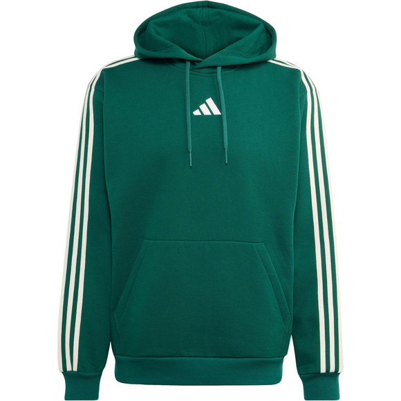 Bluza męska adidas Essentials 3-Stripes Fleece Hoodie zielona KZ1413