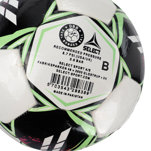 Piłka nożna Select Hala Futsal Light DB v22 II gatunek biało-zielono-różowa 17647/370017