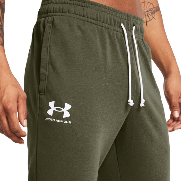 Spodnie męskie Under Armour Rival Terry Jogger khaki 1380843 390 