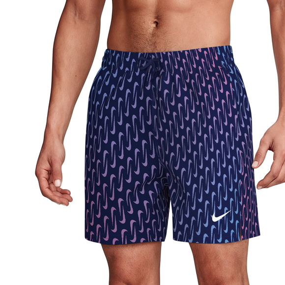 Spodenki kąpielowe Nike Breaker Swoosh Link Midnig granatowo-różowo-fioletowe NESSG577 440