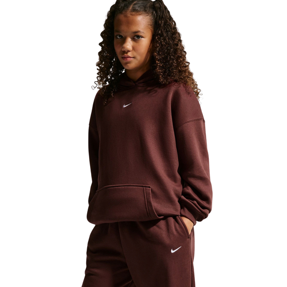 Spodnie dla dzieci Nike Sportswear Studio Fleece brązowe IM4905 658