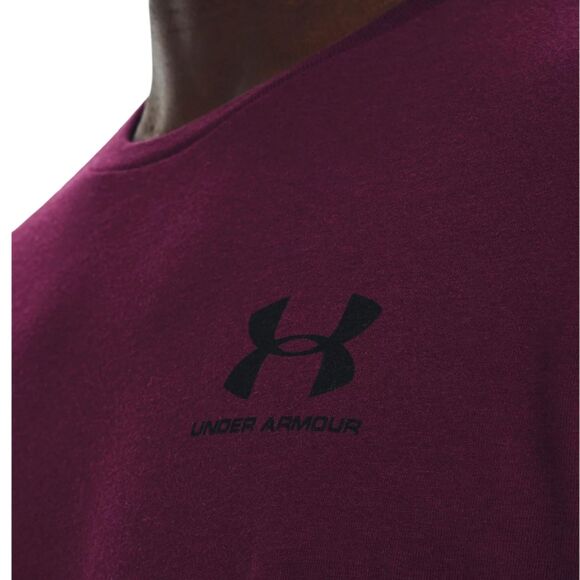 Koszulka męska Under Armour Sportstyle Left Chest SS purpurowa 1326799 572