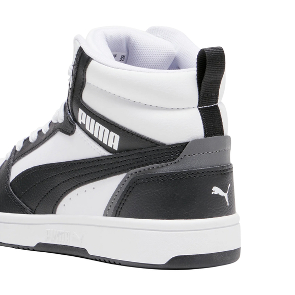 Buty dla dzieci Puma Rebound V6 Mid biało-czarne 393831 01