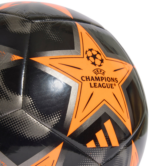 Piłka nożna adidas UCL Club 26/27 League Stage czarno-srebrno-pomarańczowa KE9762