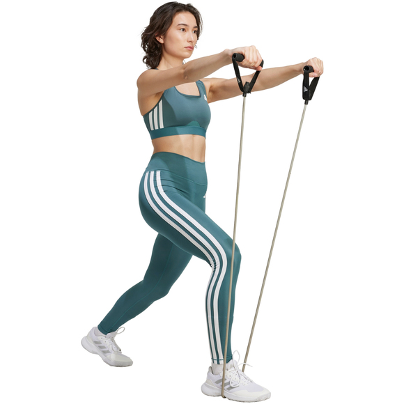 Legginsy damskie adidas Optime Essentials 3-Stripes 7/8 zielone JY2152