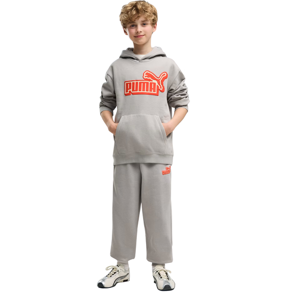 Bluza dla dzieci Puma ESS Logo Lab Relaxed Hoodie szara 694674 63