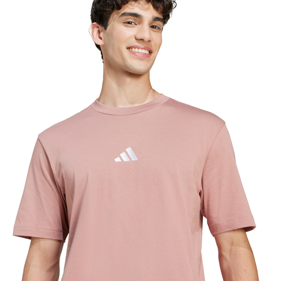 Koszulka męska adidas Essentials Small Logo Single Jersey różowa JF1099  
