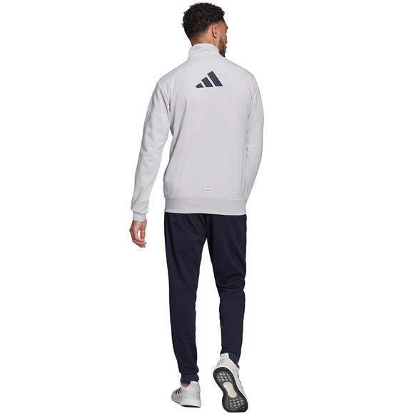 Dres męski adidas Logo Graphic Track Suit szaro-czarny H61134