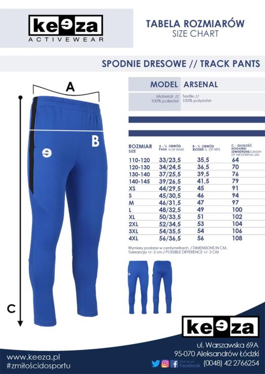 Spodnie sportowe Arsenal Znicz Kłobuck
