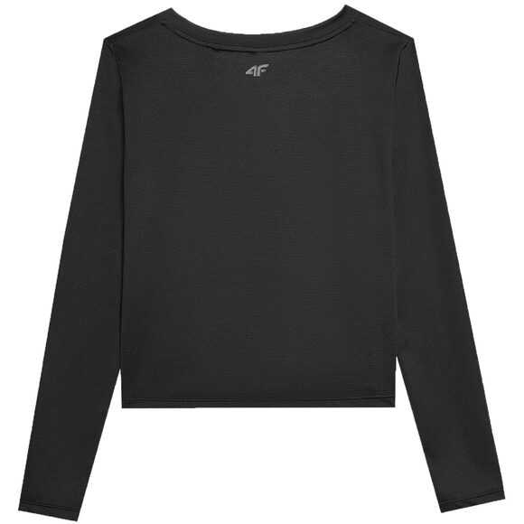 Koszulka damska longsleeve 4F F218 głęboka czerń 4FWSS24TFLOF218 20S