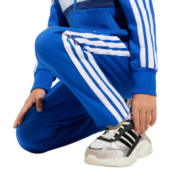 Dres dla dzieci adidas Seasonal Essentials Tiberio 3-Stripes Fleece niebieski JC7488