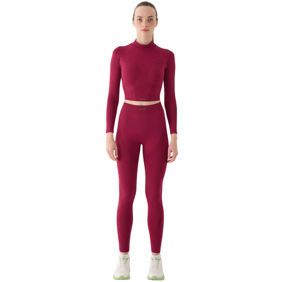 Koszulka damska 4F Longsleeve FNK F483 burgund 4FRAW24TFLOF483 60S
