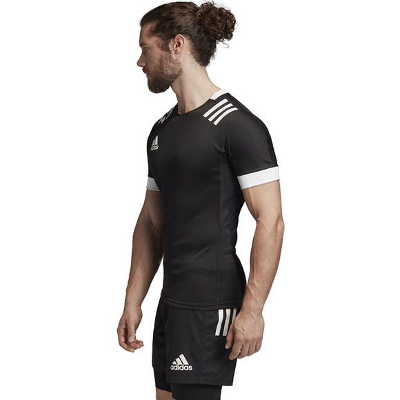 Koszulka do rugby męska adidas TW 3S Jersey F czarno-biała DY8502